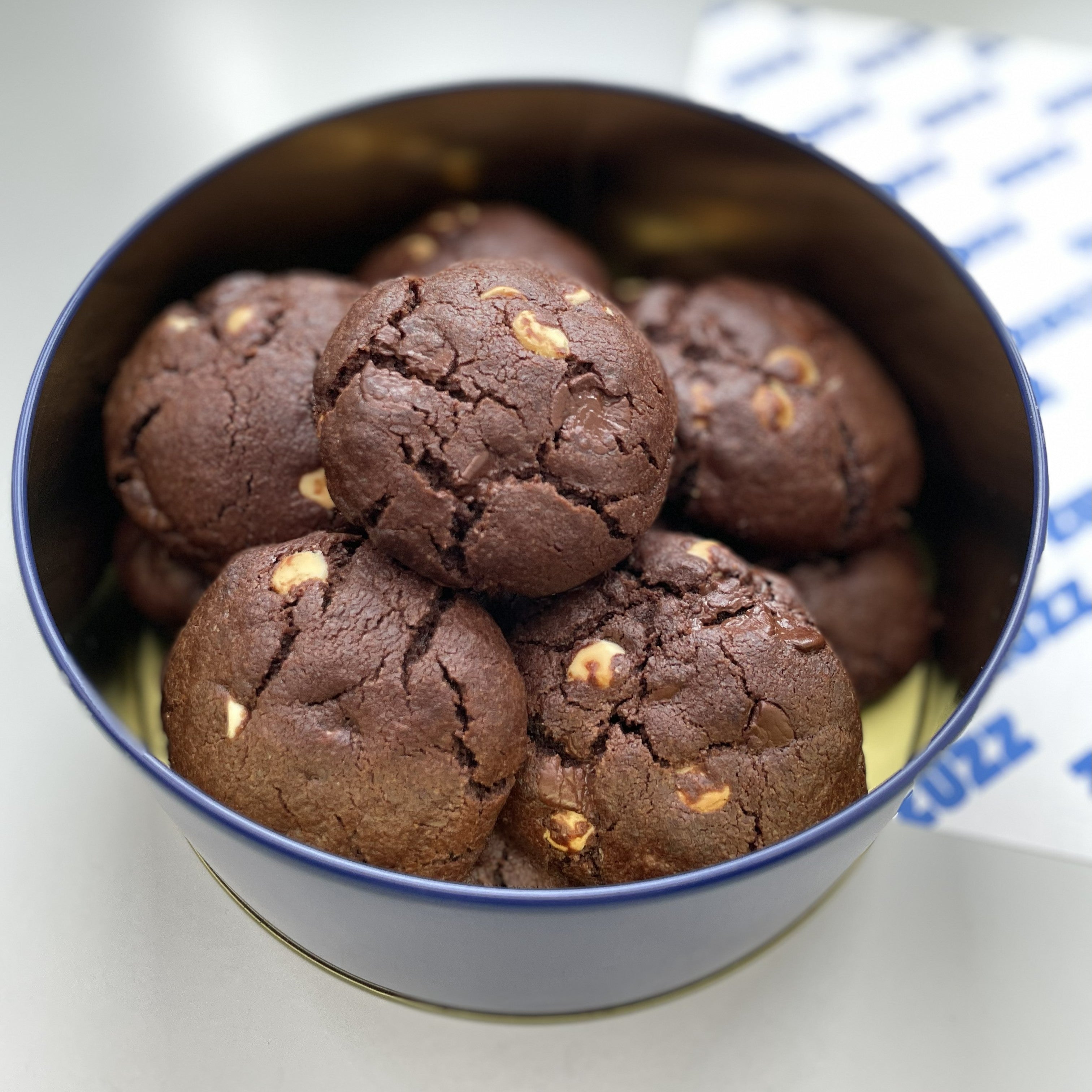 Triple chocolate cookie box